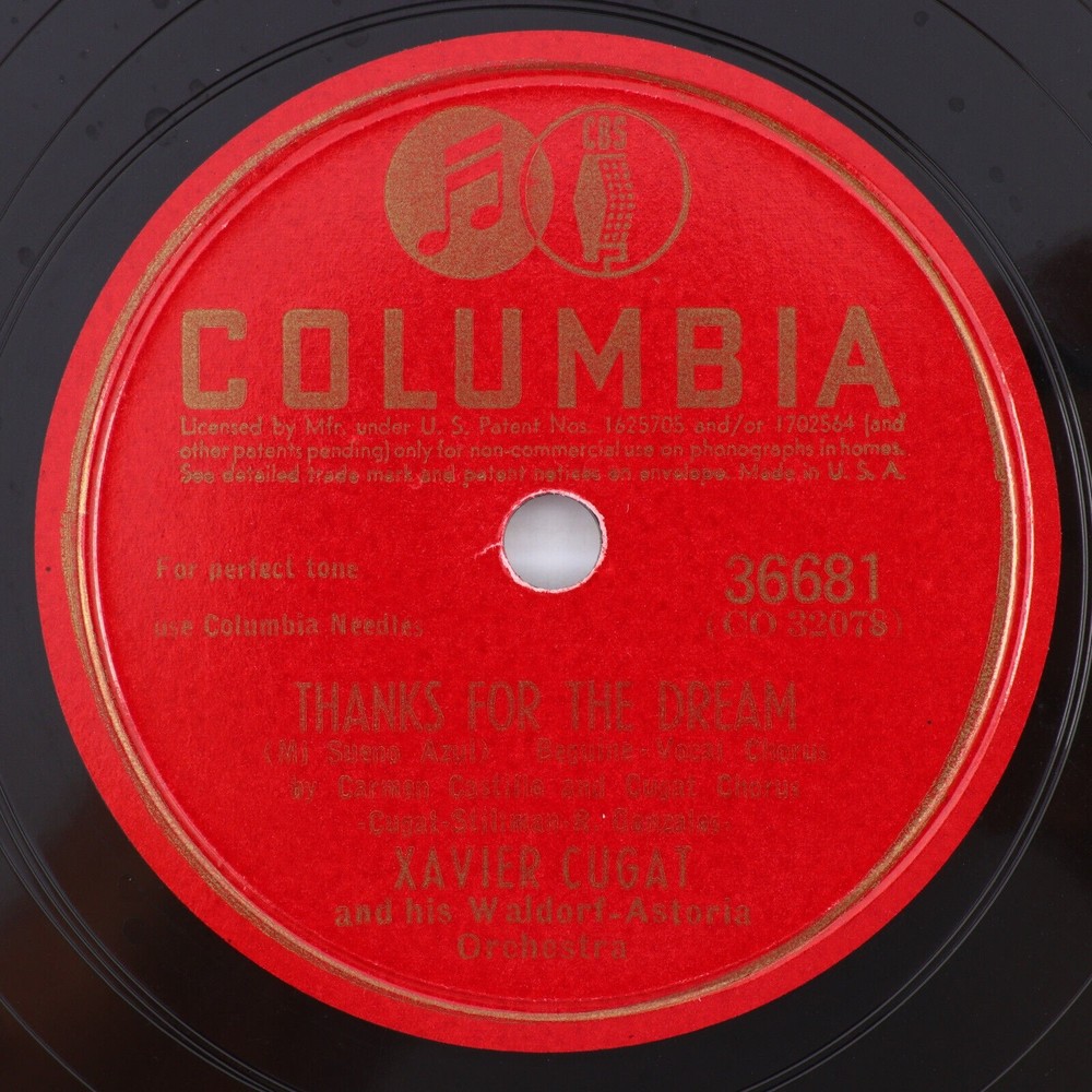 Xavier Cugat - Thanks For The Dream / Bim Bam Bum 1943 10" 78 rpm Record 36681